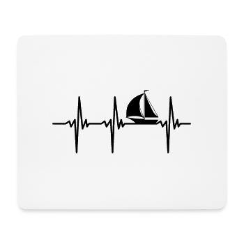 Herzschlag für Sportboote mit großen Segeln - Mousepad (Querformat) - Weiß - Vorne