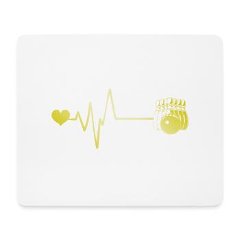 Kegeln Herzschlag - Mousepad (Querformat) - Weiß - Vorne