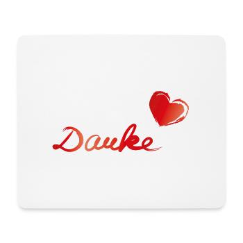 danke herz - Mousepad (Querformat) - Weiß - Vorne