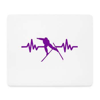 Heartbeat Ski Ski freestyle - Tapis de souris (format paysage) - blanc - Devant