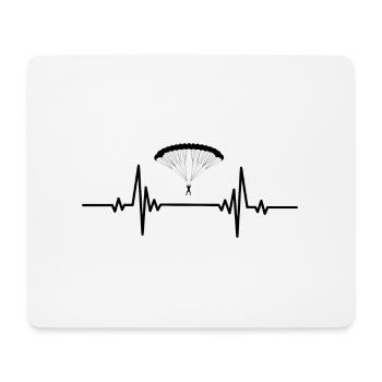 Herzschlag Gleitschirmfliegen weit - Mousepad (Querformat) - Weiß - Vorne