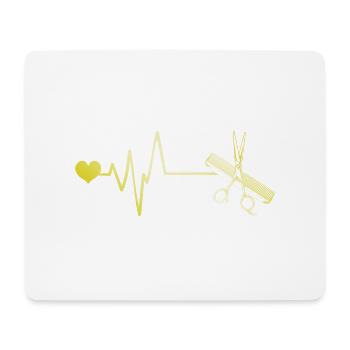 Schere Barber Puls Herz Liebe - Mousepad (Querformat) - Weiß - Vorne