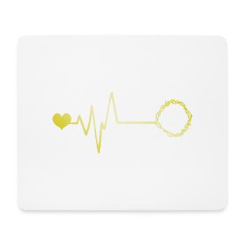 Crown of Thorns Jesus Pulse Heart Love - Mouse Pad (horizontal) - white - Front