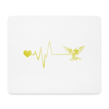Colombe Pulsation Paix Cœur Amour - Tapis de souris (format paysage) - blanc - Devant