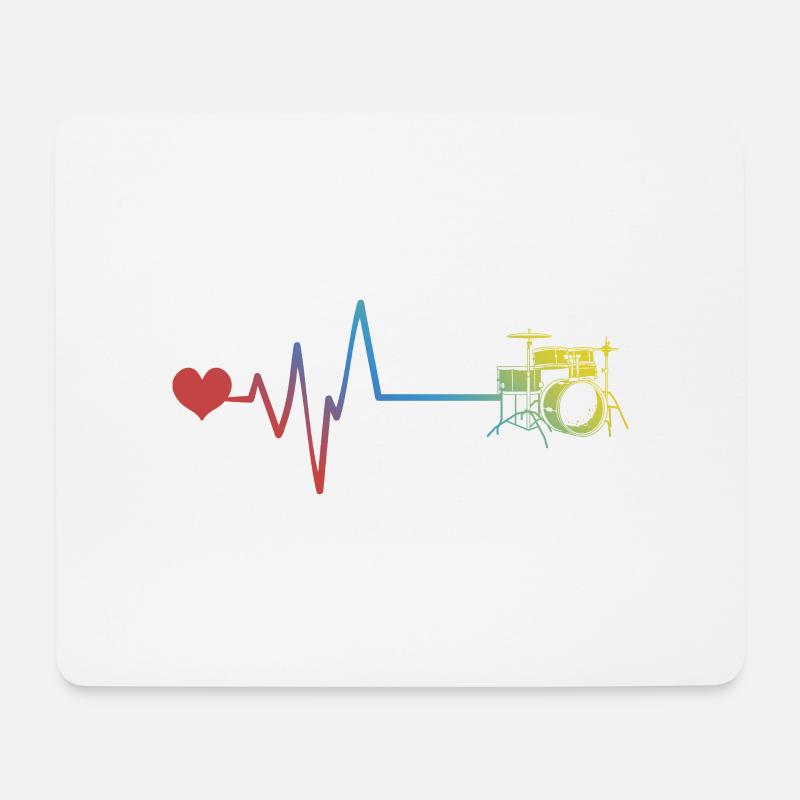 Schlagzeug Musik - Mousepad (Querformat) - Weiß