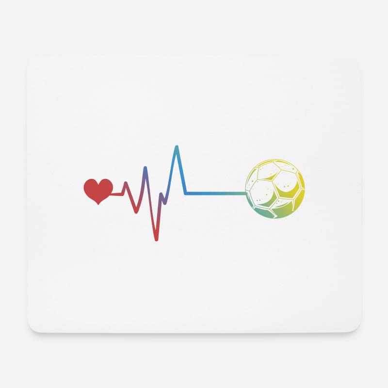 Fußball Puls Herzschlag - Mousepad (Querformat) - Weiß