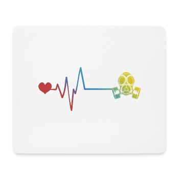 Gas Mask Pulse Heartbeat - Mouse Pad (horizontal) - white - Front