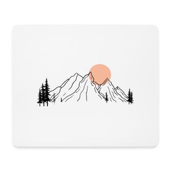 Sunlit Mountain Silhouette - Mouse Pad (horizontal) - white - Front
