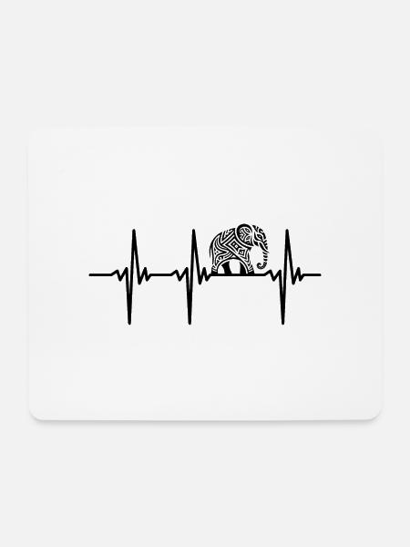 Herzschlag für stolze Elefanten - Mousepad (Querformat) - Weiß