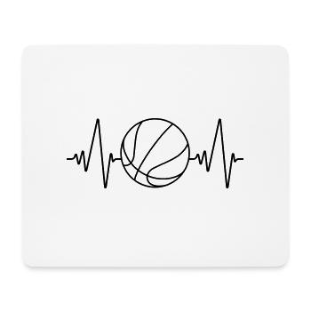 Heartbeat Basketball | Herzschlag | Black - Mousepad (Querformat) - Weiß - Vorne