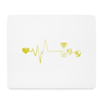 Dumbbell heartbeat - Mouse Pad (horizontal) - white - Front