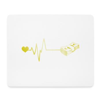 Geld Herzschlag - Mousepad (Querformat) - Weiß - Vorne