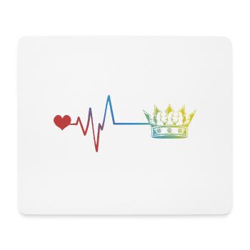 Krone Royal Puls Herzschlag - Mousepad (Querformat) - Weiß - Vorne