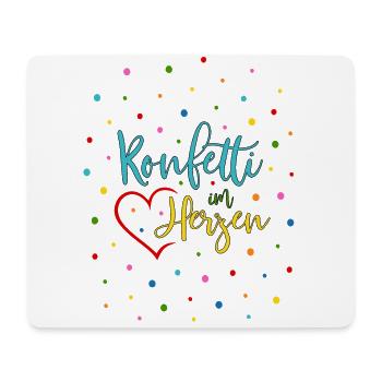 Konfetti im Herzen - Mousepad (Querformat) - Weiß - Vorne