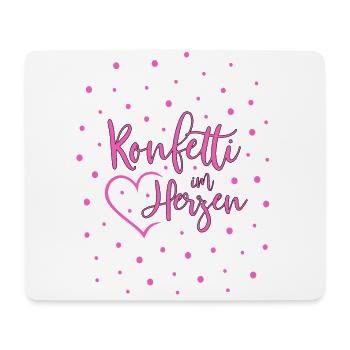 Konfetti im Herzen - Mousepad (Querformat) - Weiß - Vorne