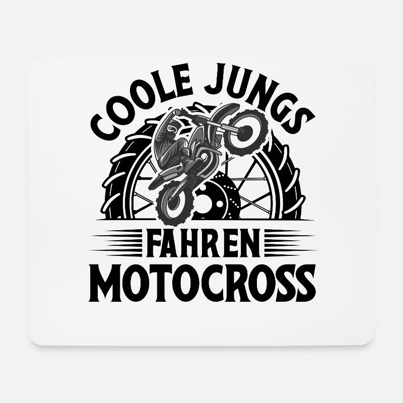 Motocross - Mousepad (Querformat) - Weiß