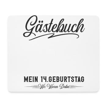 14. Geburtstag Gästebuch - Mousepad (Querformat) - Weiß - Vorne