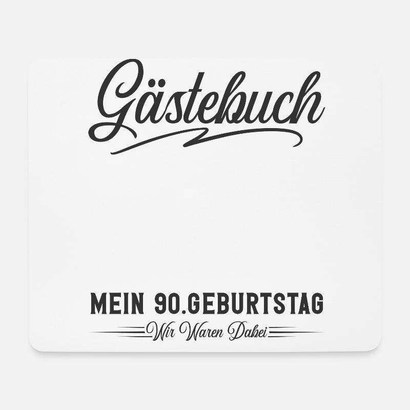 90. Geburtstag Gästebuch - Mousepad (Querformat) - Weiß