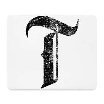 Tshirt alphabet initial T - Tapis de souris (format paysage) - blanc - Devant