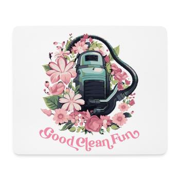 Florales Staubsauger Shirt – Putzfimmel Statement - Mousepad (Querformat) - Weiß - Vorne