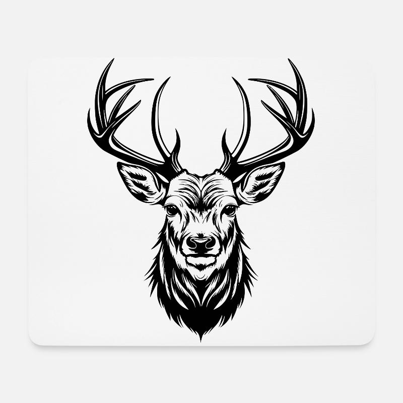 Hirsch - Mousepad (Querformat) - Weiß