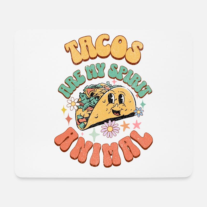 Taco - Mousepad (Querformat) - Weiß