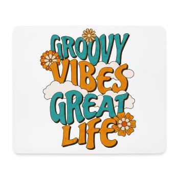 Groovy Vibes Great Life - Mousepad (Querformat) - Weiß - Vorne