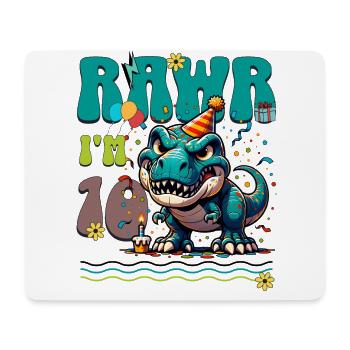 10e anniversaire Rawr T Rex dinosaure - Tapis de souris (format paysage) - blanc - Devant