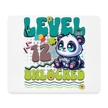 12th Birthday Level Unlocked Gaming Panda - Mouse Pad (horizontal) - white - Front