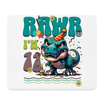 11e anniversaire Rawr T Rex dinosaure - Tapis de souris (format paysage) - blanc - Devant