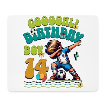 14. Geburtstag Fußball - Mousepad (Querformat) - Weiß - Vorne