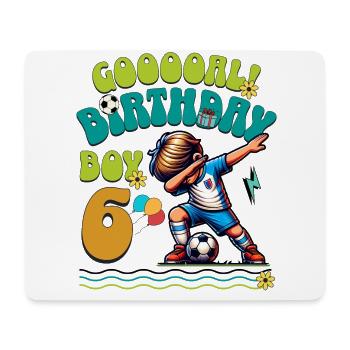 6th Birthday Football - Mouse Pad (horizontal) - white - Front