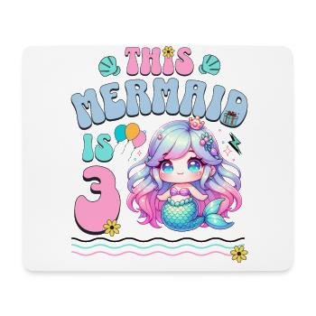 Sirène 3ème Anniversaire Fille Enfants - Tapis de souris (format paysage) - blanc - Devant