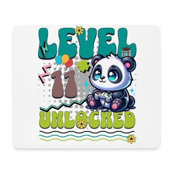 11. Geburtstag Level Unlocked Gaming Panda - Mousepad (Querformat) - Weiß - Vorne