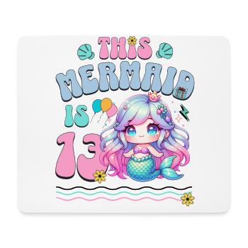 Sirène 13e anniversaire Fille Enfants - Tapis de souris (format paysage) - blanc - Devant