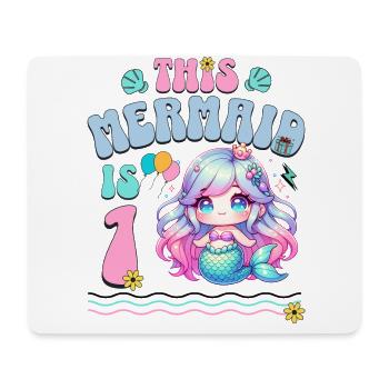 Meerjungfrau 1. Geburtstag Mädchen Kinder - Mousepad (Querformat) - Weiß - Vorne