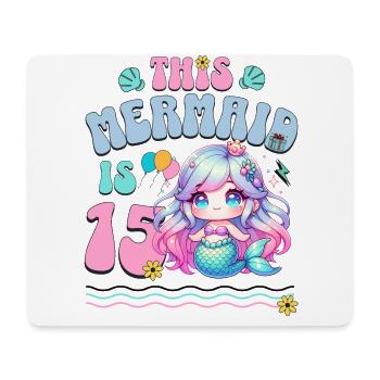 Meerjungfrau 15. Geburtstag Mädchen Kinder - Mousepad (Querformat) - Weiß - Vorne