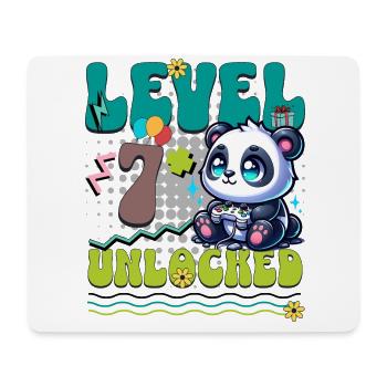 7th Birthday Level Unlocked Gaming Panda - Mouse Pad (horizontal) - white - Front