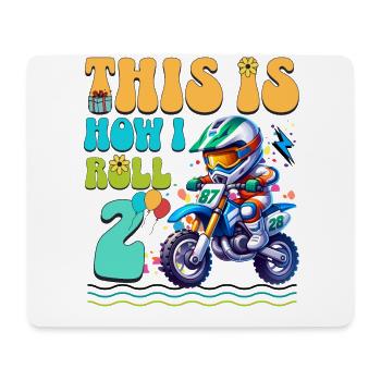 Motocross 2. Geburtstag - Mousepad (Querformat) - Weiß - Vorne