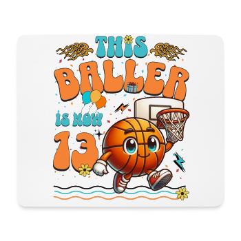 Basketball 13th Birthday Children's Birthday Party - Mouse Pad (horizontal) - white - Front