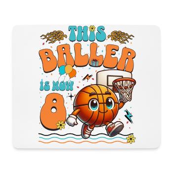 Basketball 8th Birthday Children's Birthday Party - Mouse Pad (horizontal) - white - Front