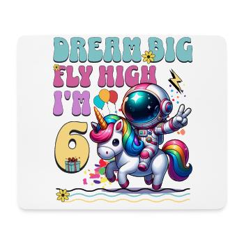 6e anniversaire de l’astronaute Licorne - Tapis de souris (format paysage) - blanc - Devant