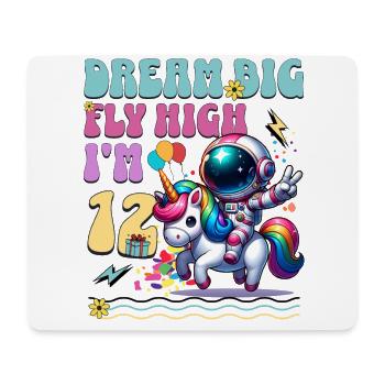 Astronaut Unicorn 12th Birthday - Mouse Pad (horizontal) - white - Front