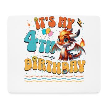 Dragon 4th Birthday Dragon - Mouse Pad (horizontal) - white - Front