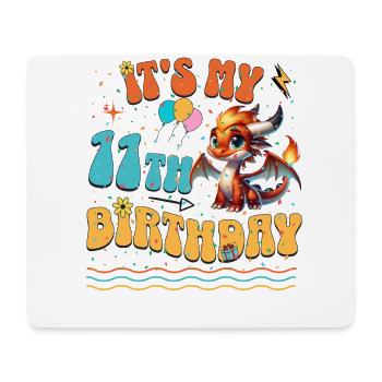 Drache 11. Geburtstag Drachen - Mousepad (Querformat) - Weiß - Vorne