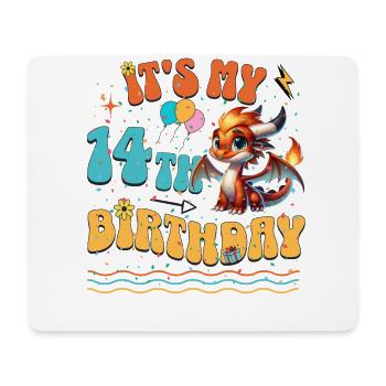 Dragon 14e anniversaire Dragon - Tapis de souris (format paysage) - blanc - Devant