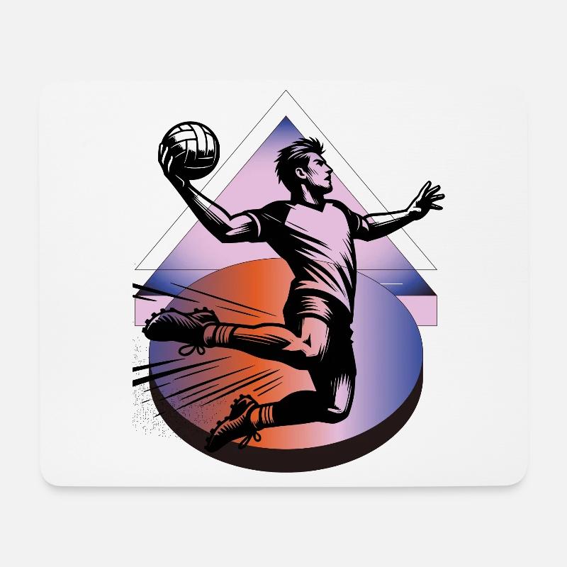 Handball Handballer - Mousepad (Querformat) - Weiß