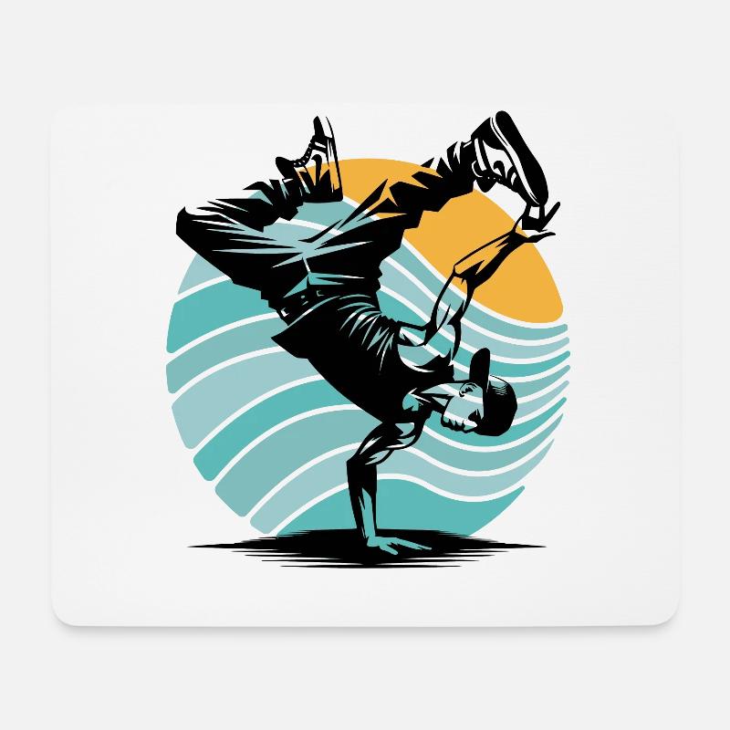 Breakdance - Mousepad (Querformat) - Weiß