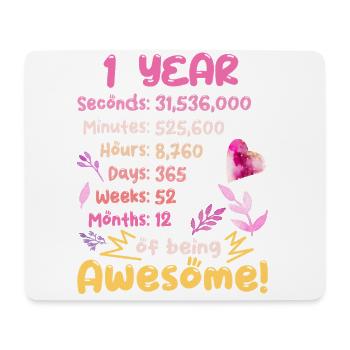Tenue d’anniversaire pour 1 an ! 1er anniversaire - Tapis de souris (format paysage) - blanc - Devant