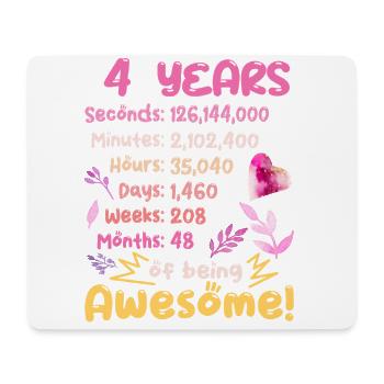 4 ans ! Cadeau d’anniversaire pour 4 ans - Tapis de souris (format paysage) - blanc - Devant
